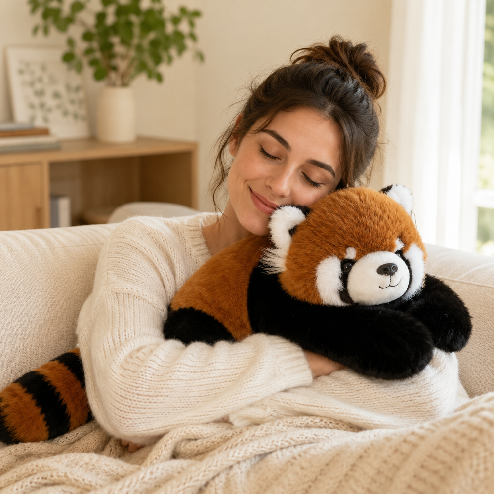 Cuddly Toy Hug Pillow with Long Arms, Soft Plush Pillow Made of Short Pile Polyester, Filled with PP Cotton and Microbeads, Unisex for Children and Adults