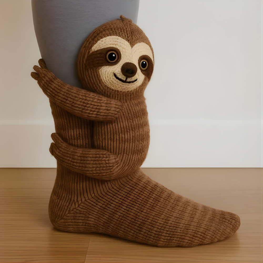 Cozy Socks with 3D Animal Motif, Warm Slipper Socks for Men and Women, Non-Slip Sole, Thick Knit