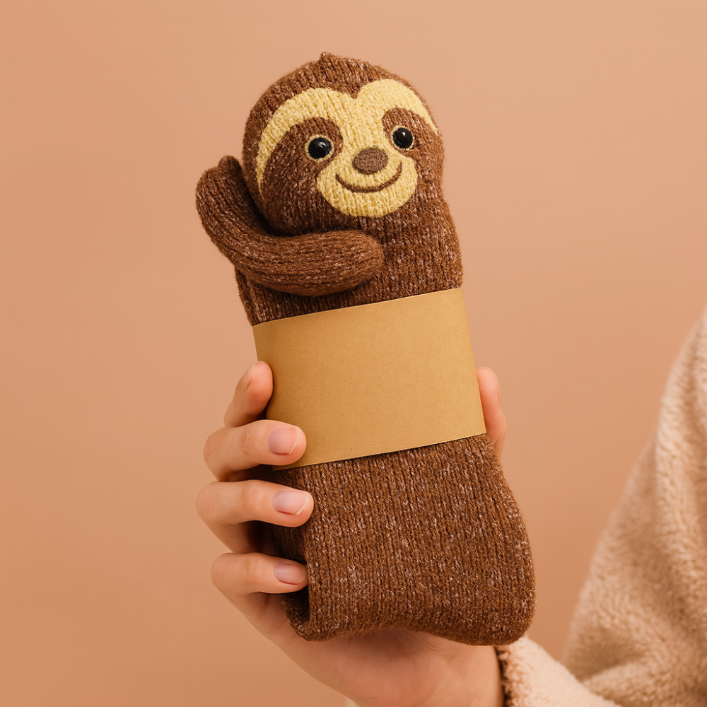 Cozy Socks with 3D Animal Motif, Warm Slipper Socks for Men and Women, Non-Slip Sole, Thick Knit