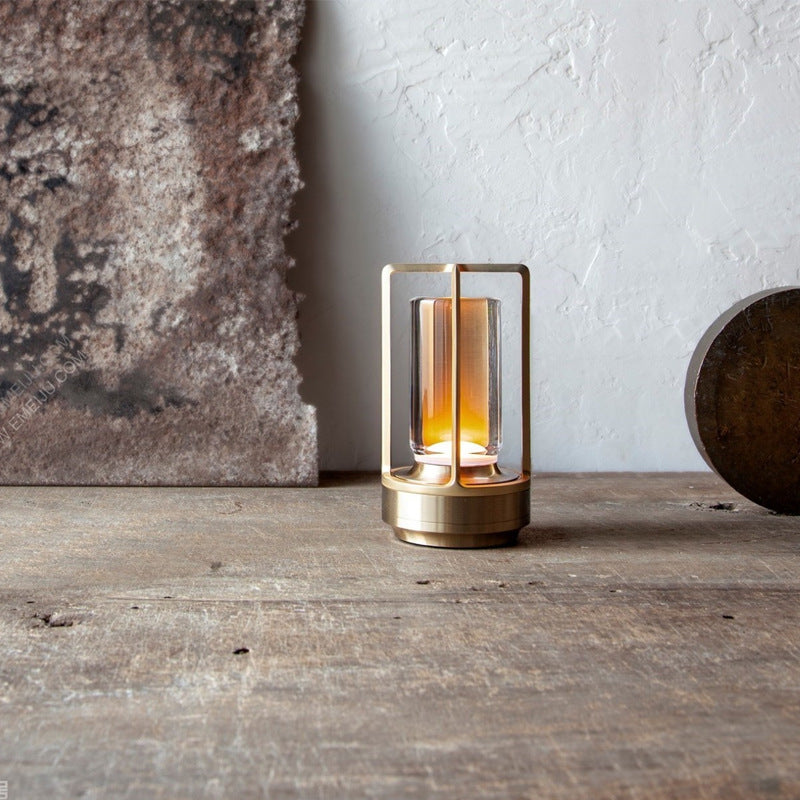 Bolania | Tischlampe - Stilvolle Laterne - Metall & Glas - Perfekt für Außen- oder Innendekoration