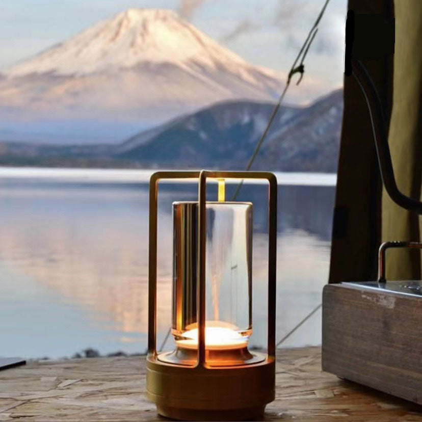 Bolania | Tischlampe - Stilvolle Laterne - Metall & Glas - Perfekt für Außen- oder Innendekoration