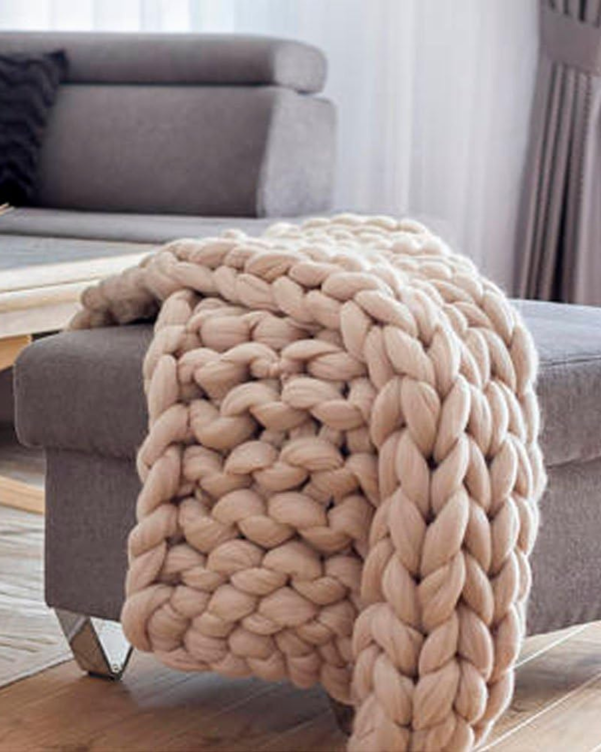 Majesté Luxe – Handgestrickte Kuscheldecke mit Extrastarker Struktur