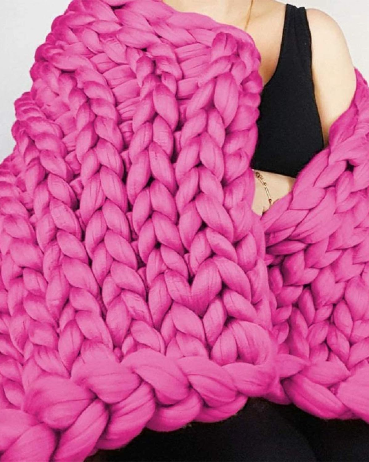 Majesté Luxe – Handgestrickte Kuscheldecke mit Extrastarker Struktur