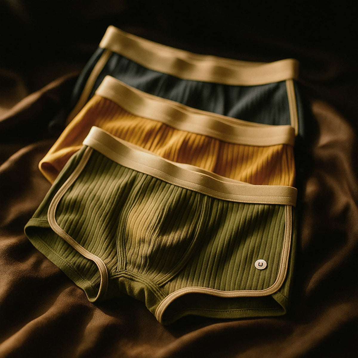 Boxershorts aus Bio-Baumwolle im Rippstrick mit Breitem Bund, Kontrasteinfassung, Atmungsaktiv