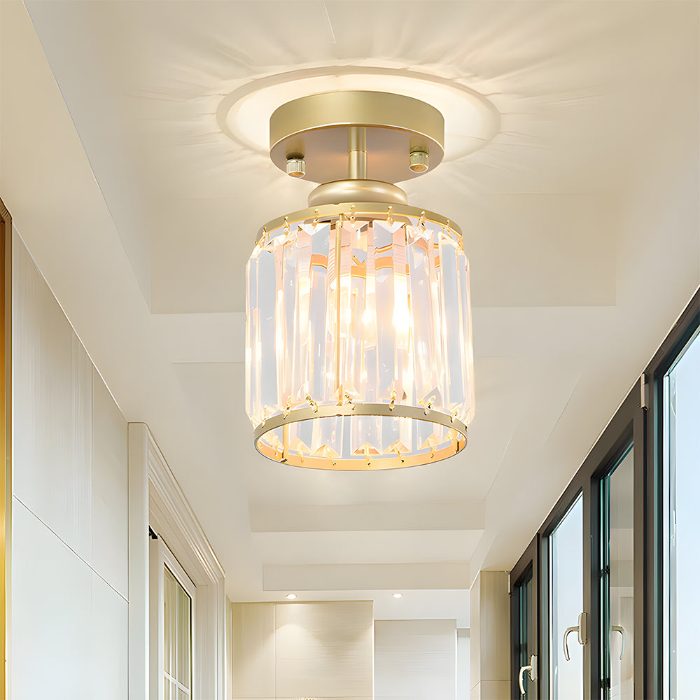 Bolania | Pendelleuchte - Moderne, halbbündige Kristall-Hängeleuchte - Elegante Flurleuchte