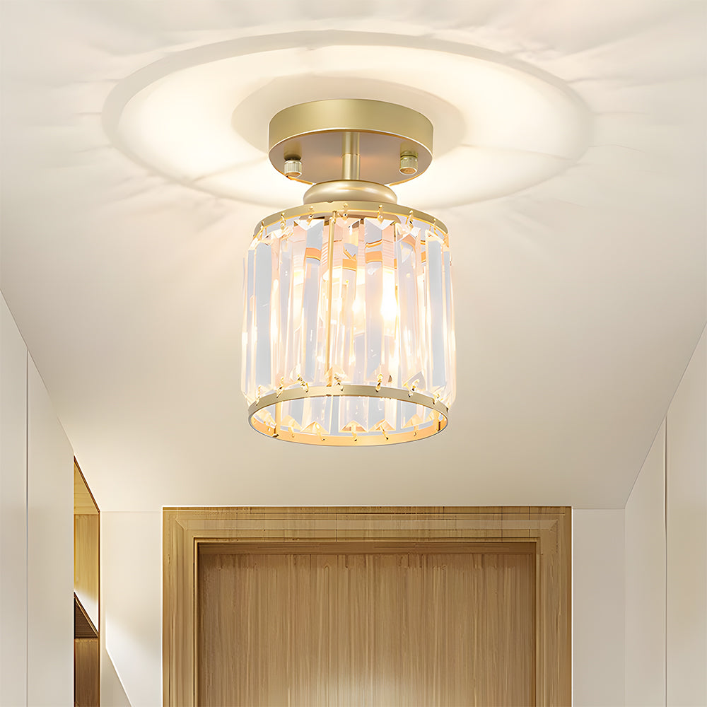 Bolania | Pendelleuchte - Moderne, halbbündige Kristall-Hängeleuchte - Elegante Flurleuchte