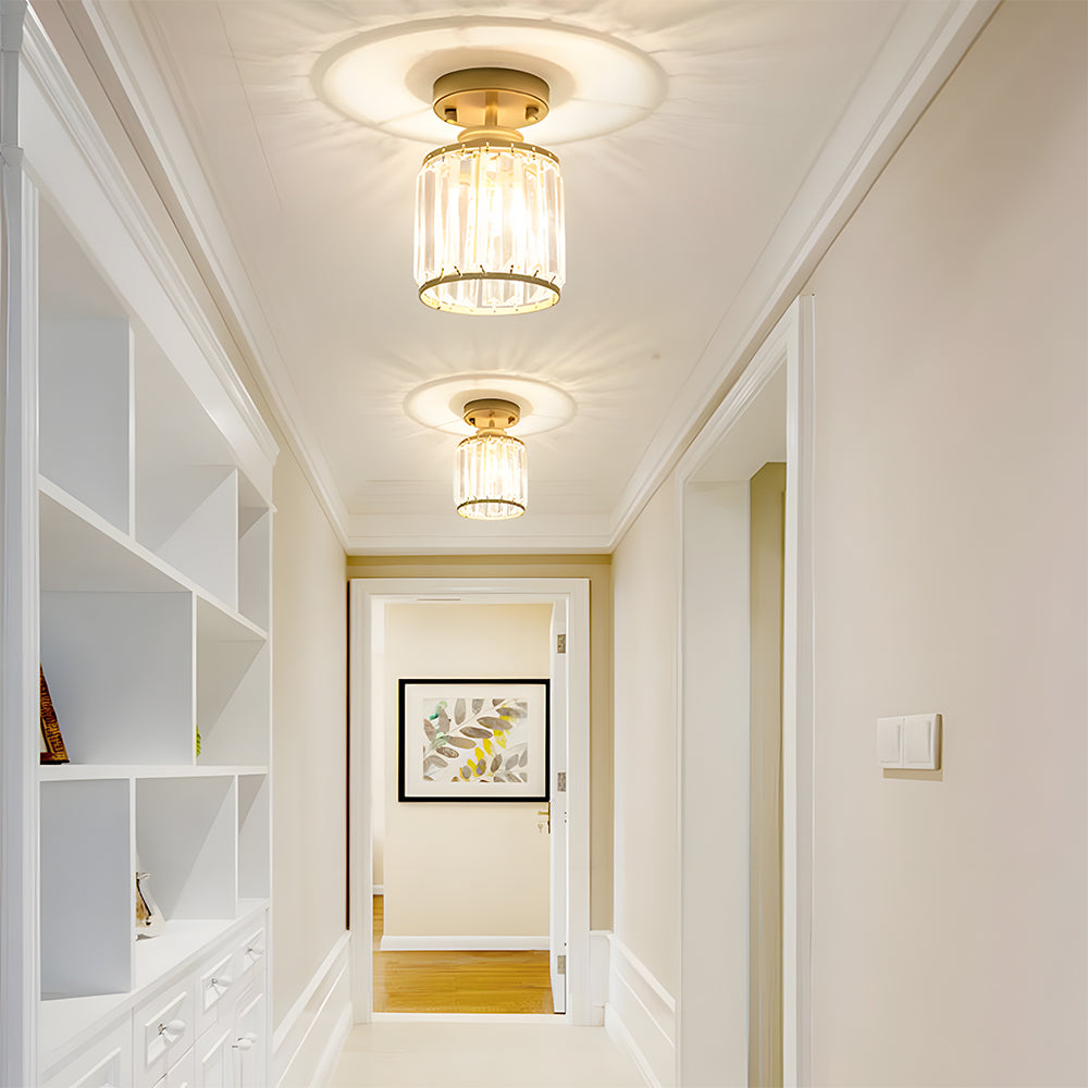 Bolania | Pendelleuchte - Moderne, halbbündige Kristall-Hängeleuchte - Elegante Flurleuchte