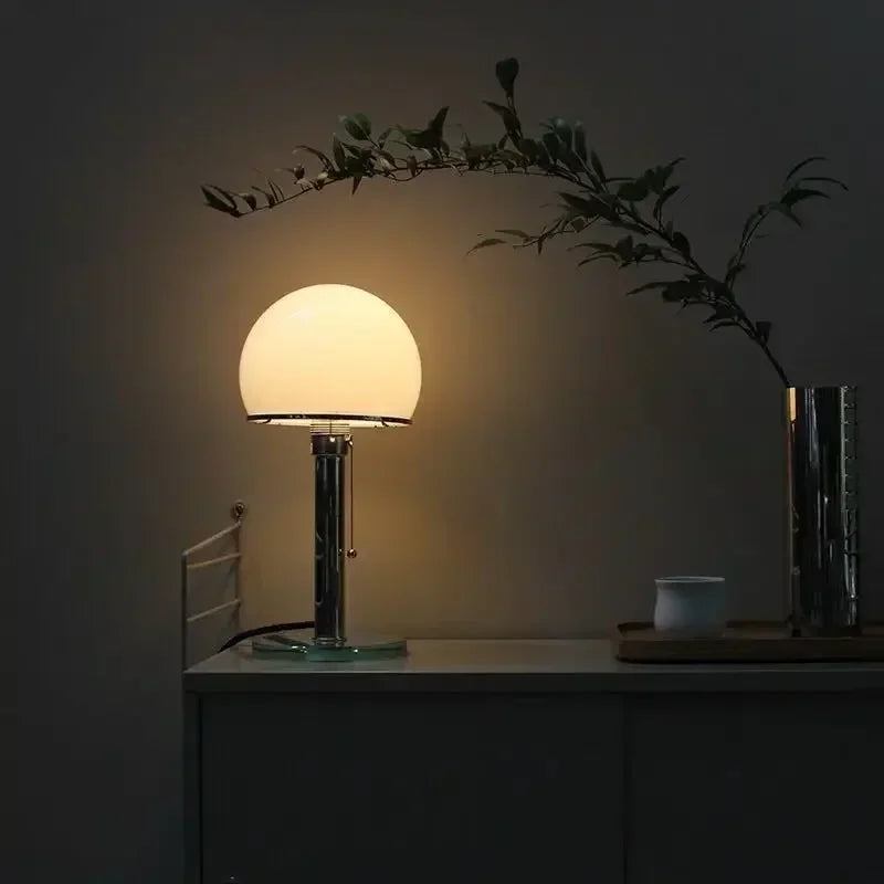 Bolania | Tischleuchte - Graues Glas - Nachttischlampe