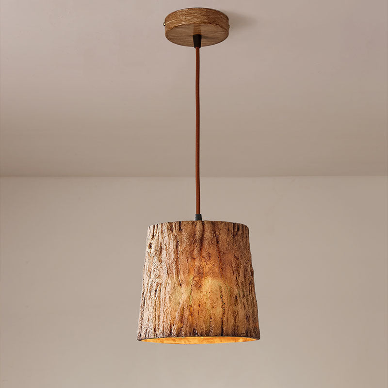 Bolania | Pendelleuchte - Holzblock - Rustikaler Stil - Natürliches Holzdesign