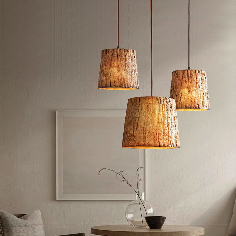 Bolania | Pendelleuchte - Holzblock - Rustikaler Stil - Natürliches Holzdesign