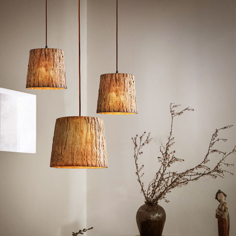 Bolania | Pendelleuchte - Holzblock - Rustikaler Stil - Natürliches Holzdesign