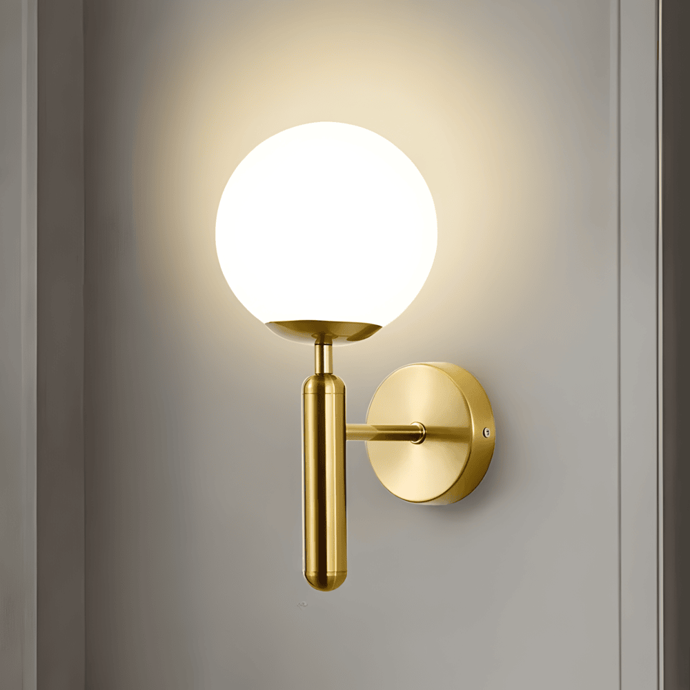 Bolania | Wandleuchte - Kupferne LED-Wandleuchte mit glänzender Kugel für die Inneneinrichtung