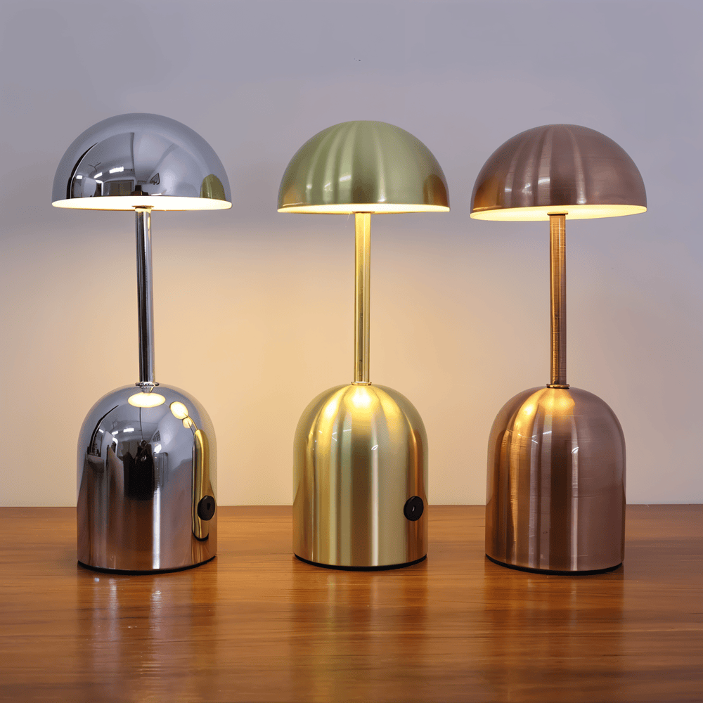 Bolania | Tischleuchte - Metallisches Kuppeldesign mit LED-Licht - Moderne elegante Akzentbeleuchtung