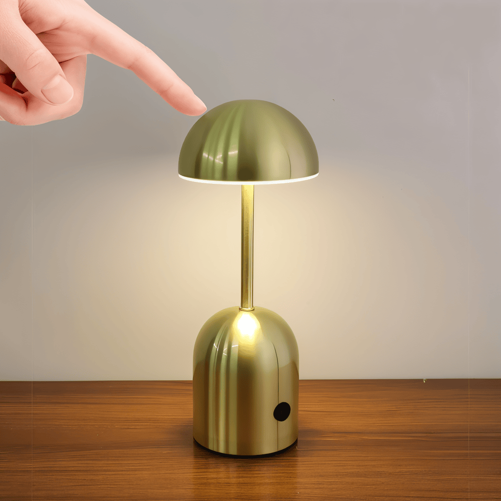 Bolania | Tischleuchte - Metallisches Kuppeldesign mit LED-Licht - Moderne elegante Akzentbeleuchtung