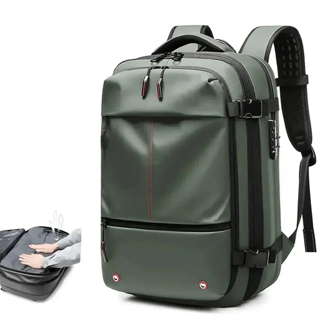 Compressible Travel Backpack with Combination Lock, Water-Repellent, Laptop Compartment up to 17.3 inches / 43.9 cm, Padded Straps for Business and Travel