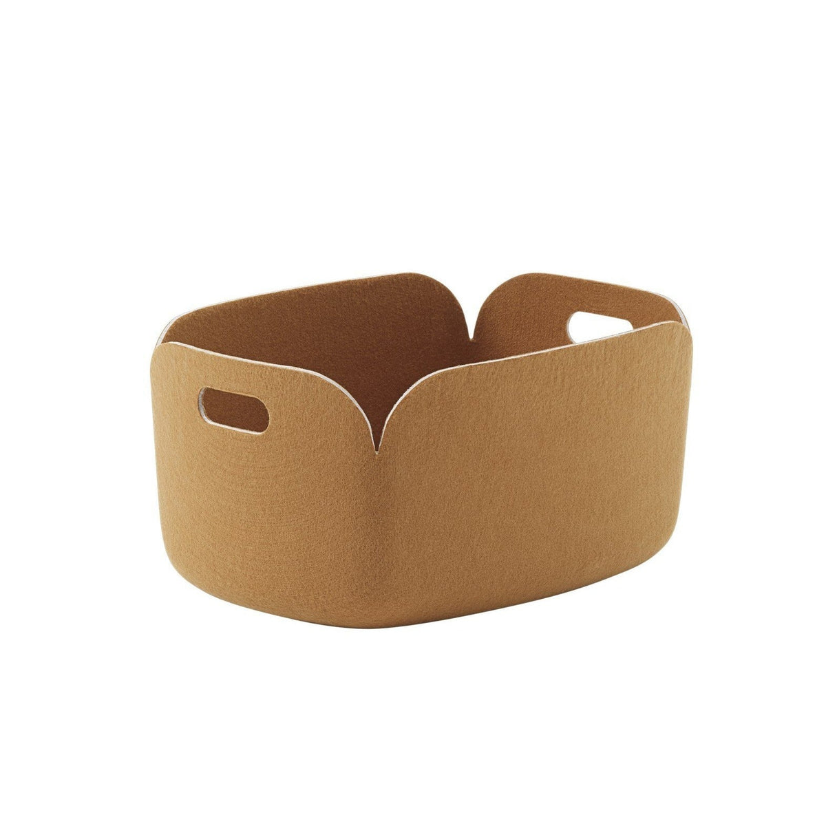 Felt Storage Basket Made from Recycled PET, Handle Openings, for Blankets and Toys