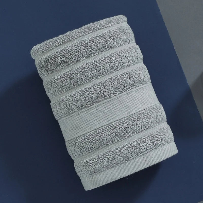 Cotton Face Towels Set of 4 Square Absorbent with Ribbed Texture 35x35 cm (13.8 × 13.8 in) for Bath Fitness and Travel