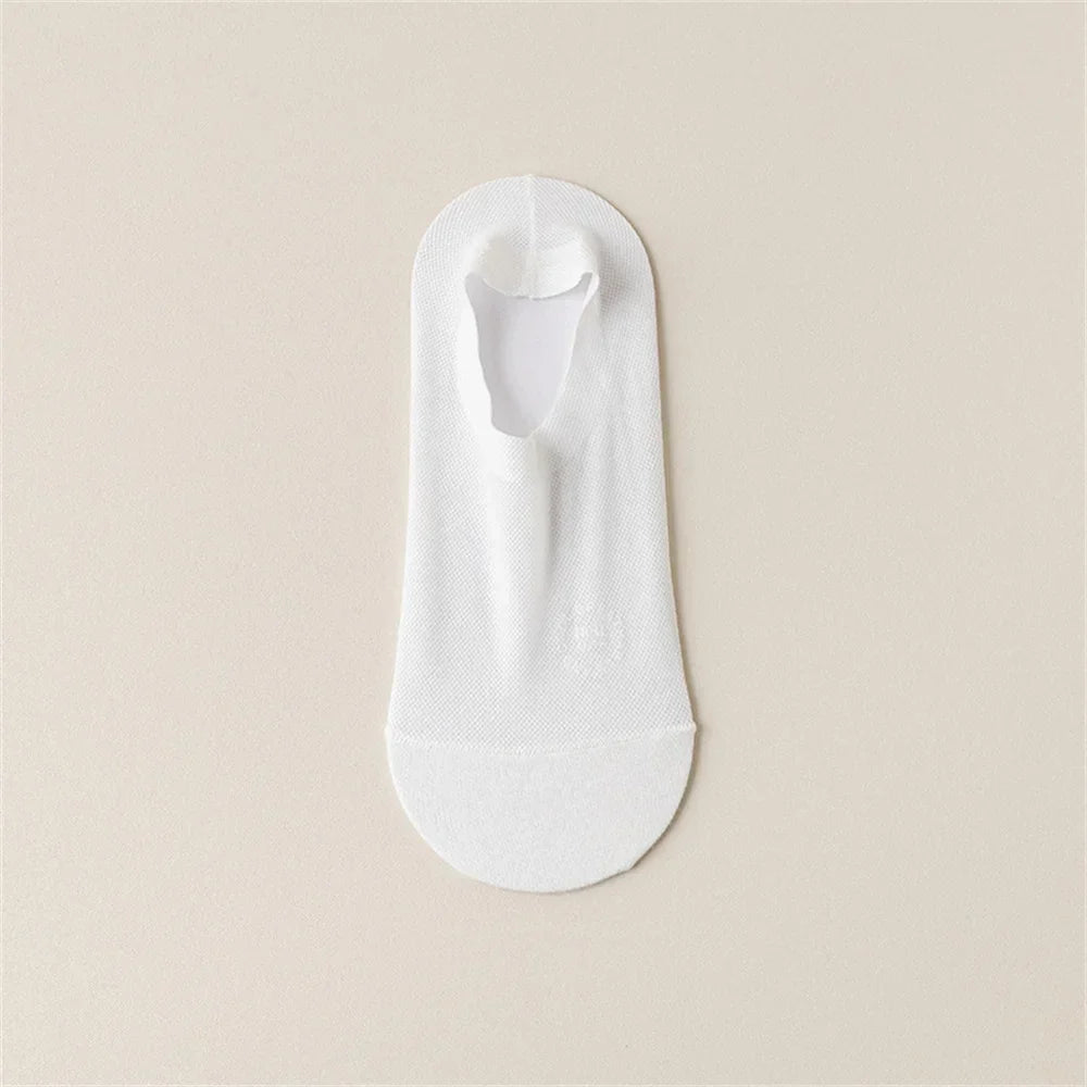 Invisible Sneaker Socks with Mesh Insert, Silicone Heel Grip, Cotton Sole, Unisex