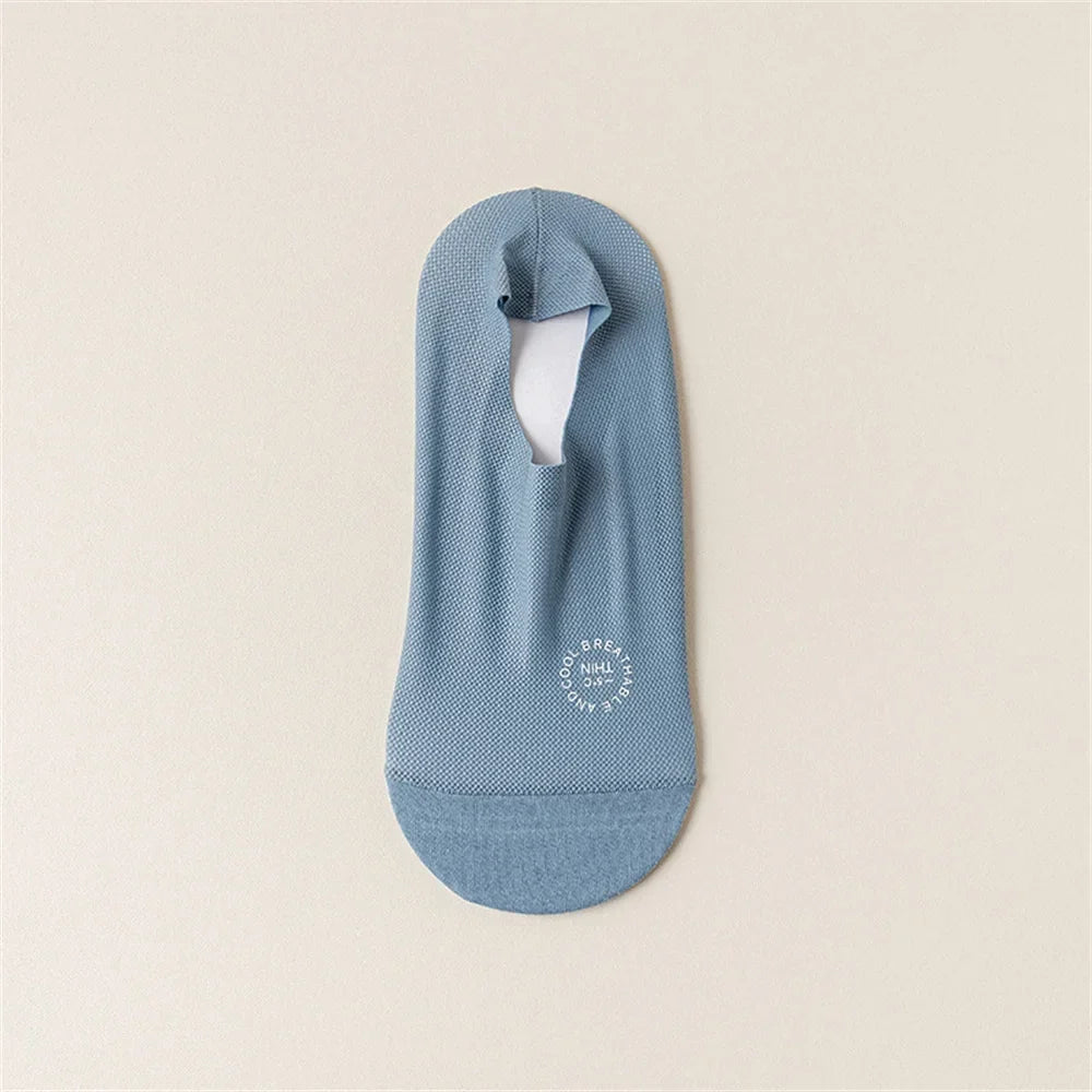 Invisible Sneaker Socks with Mesh Insert, Silicone Heel Grip, Cotton Sole, Unisex