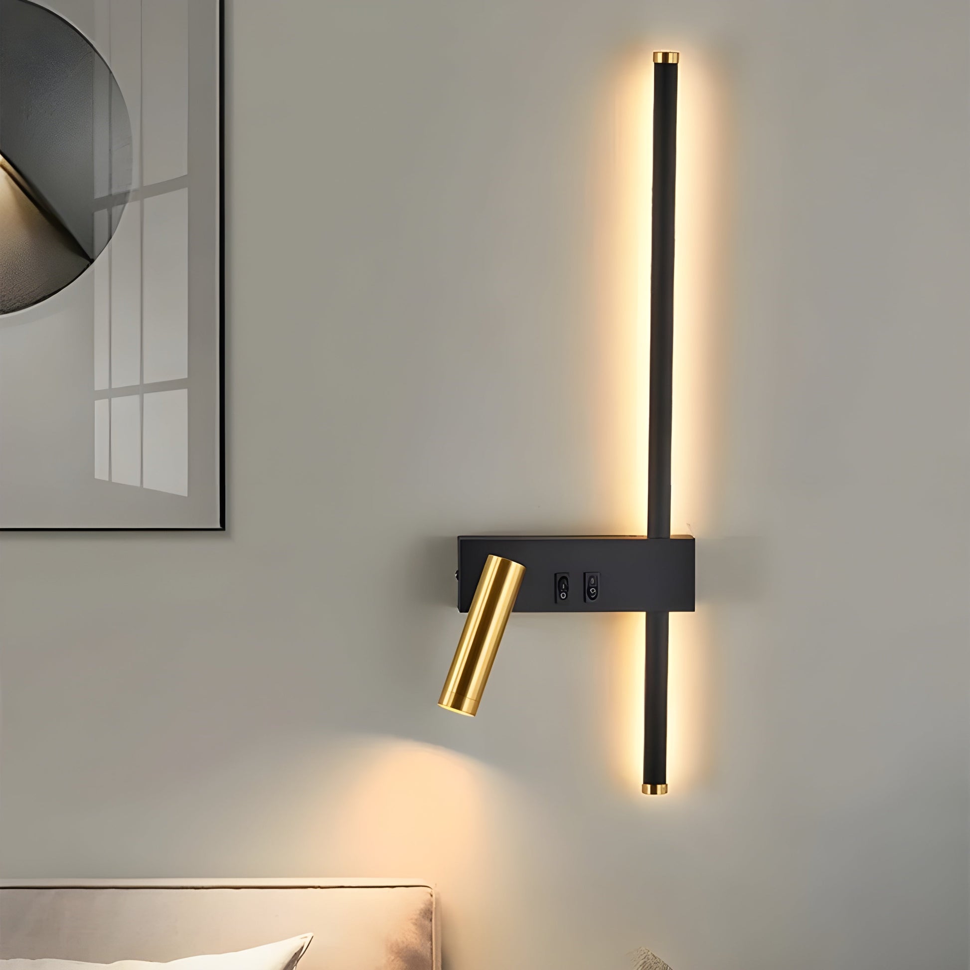 Bolania | Wandleuchte - Wohnzimmer & Schlafzimmer Duo Switch Lampe - Minimalistisches Design