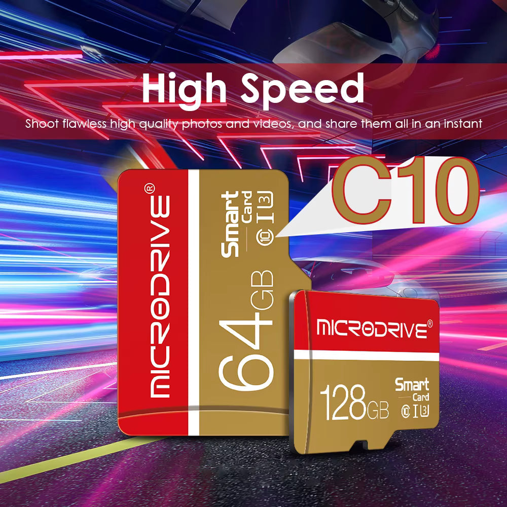 MicroSD Memory Card Class 10 with SD Adapter, UHS-I for Smartphone, Camera and Tablet