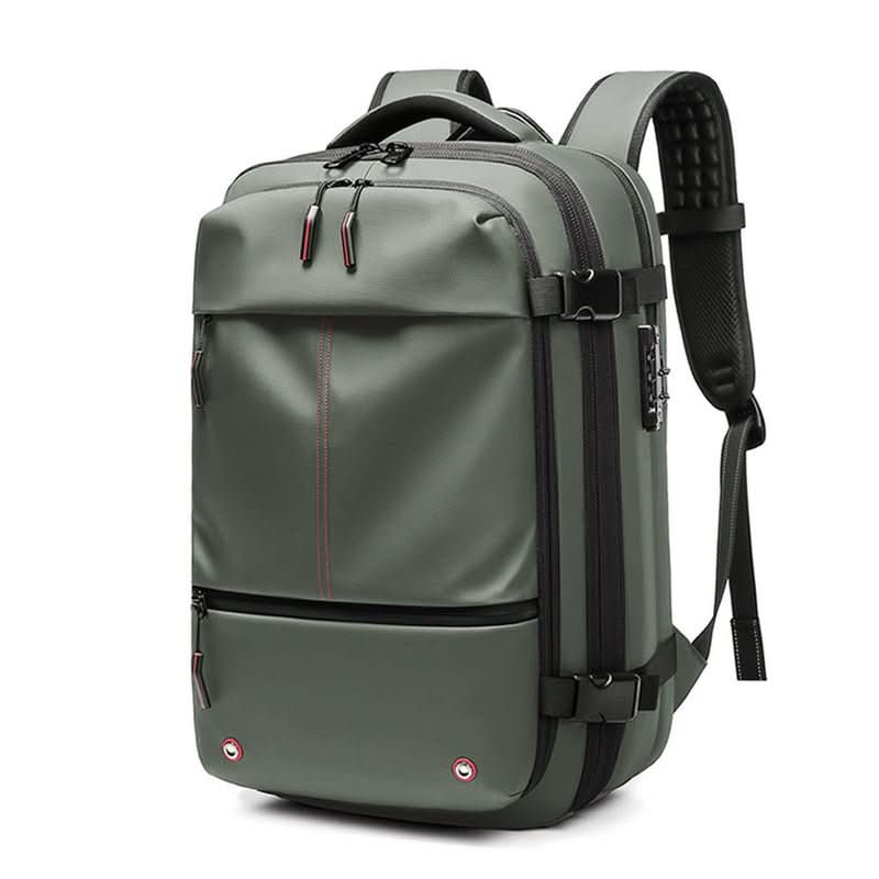 Compressible Travel Backpack with Combination Lock, Water-Repellent, Laptop Compartment up to 17.3 inches / 43.9 cm, Padded Straps for Business and