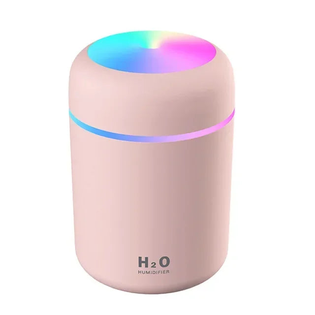 USB Luftbefeuchter mit 300 ml / 10,1 oz Tank Zwei Sprühmodi Auto-Abschaltung und Farbwechsel-LED für Schlafzimmer und Büro