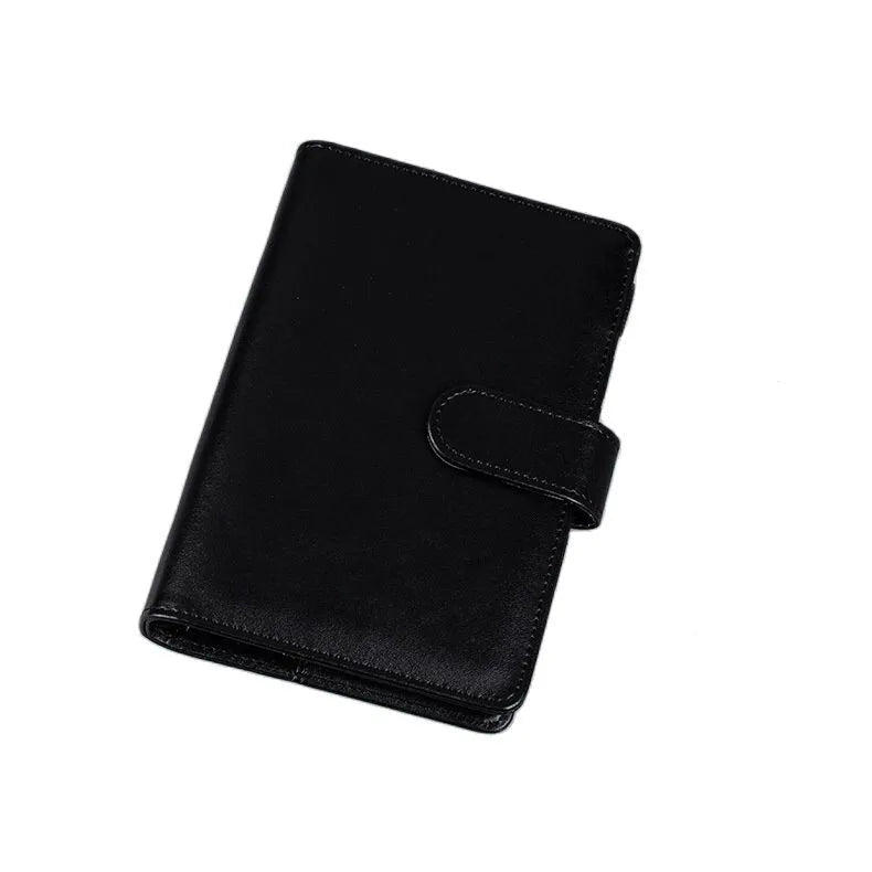 A5 Faux Leather Ring Binder Organizer with Ring Mechanism Replaceable Pages Snap Closure Planner Diary and Photo Album in One
