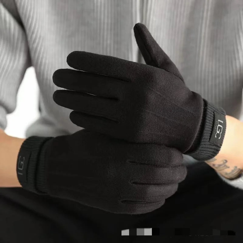 Cashmere-Wool Blend Gloves with Touchscreen Function, Long Ribbed Cuffs