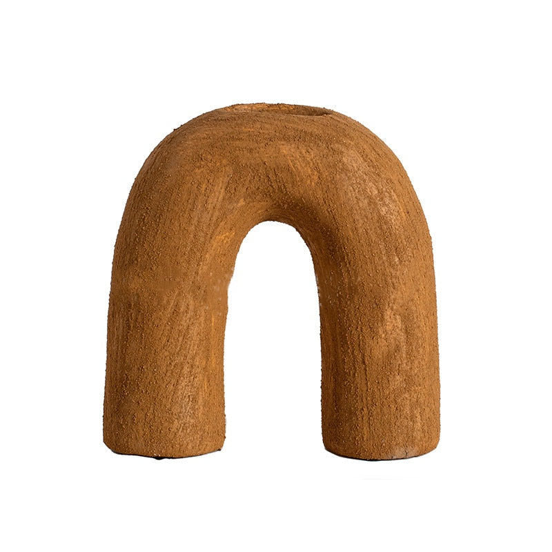 Sculptural Arch Ceramic Vase for Dried Flowers, Branches, and Minimalist Home Decor