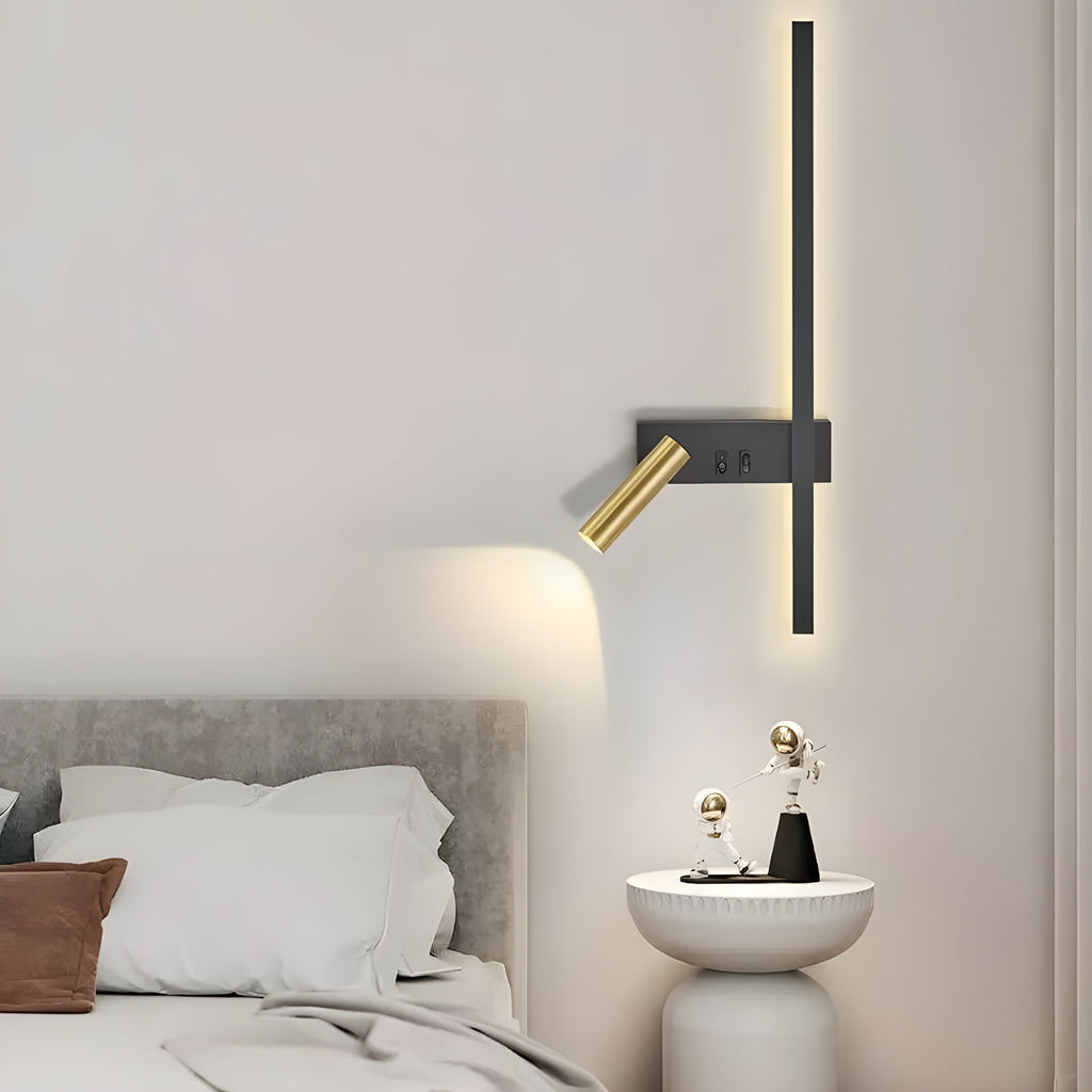 Bolania | Wandleuchte - Wohnzimmer & Schlafzimmer Duo Switch Lampe - Minimalistisches Design
