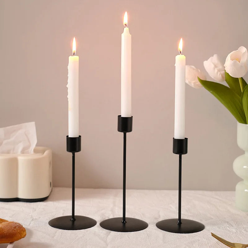 Metal Candlestick in Nordic Design Curved Stem Gold for Taper Candles Table and Shelf Decoration 15.5 cm (6.1 in)