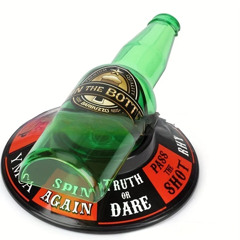 Spin the Bottle Drinking Game with Spinning Bottle and Action Fields Compact Party Game for Adults and Social Gatherings