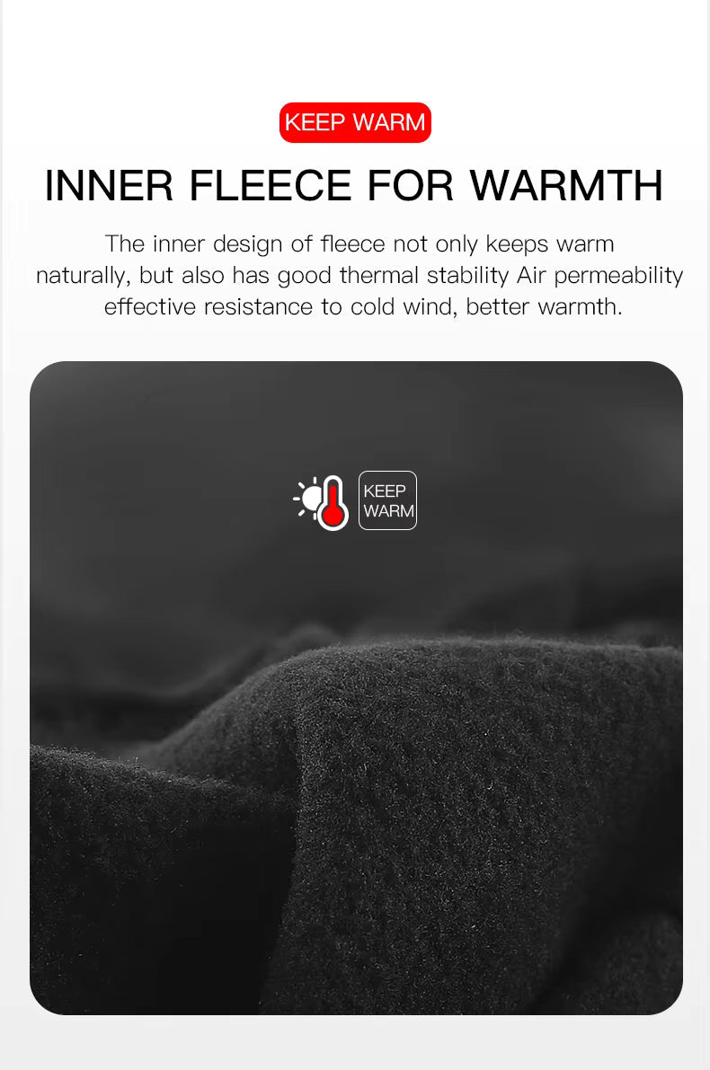 Thermohandschuhe Winddicht mit Touchscreen-Funktion, Silikongriff, Reißverschluss, Unisex