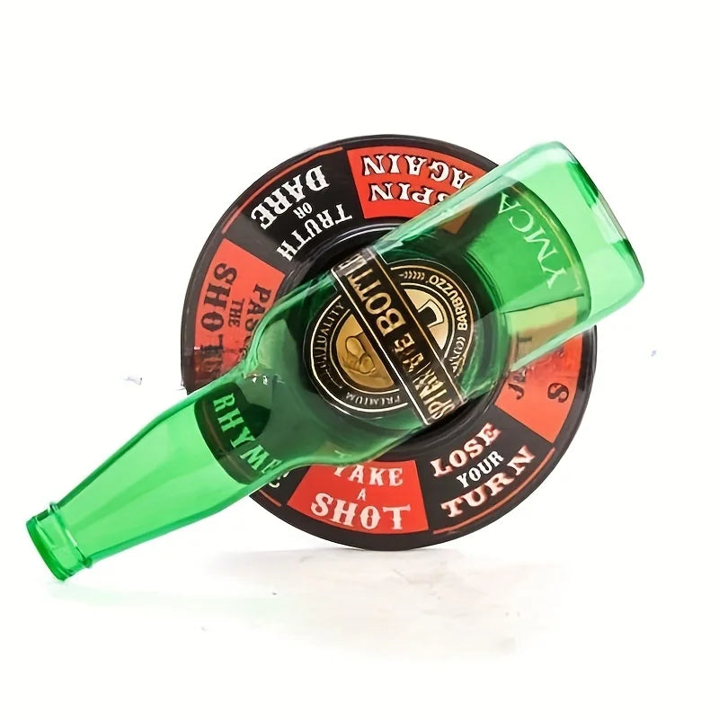 Spin the Bottle Drinking Game with Spinning Bottle and Action Fields Compact Party Game for Adults and Social Gatherings
