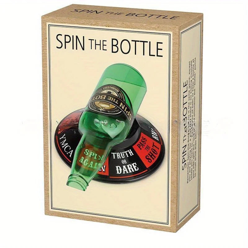 Spin the Bottle Drinking Game with Spinning Bottle and Action Fields Compact Party Game for Adults and Social Gatherings