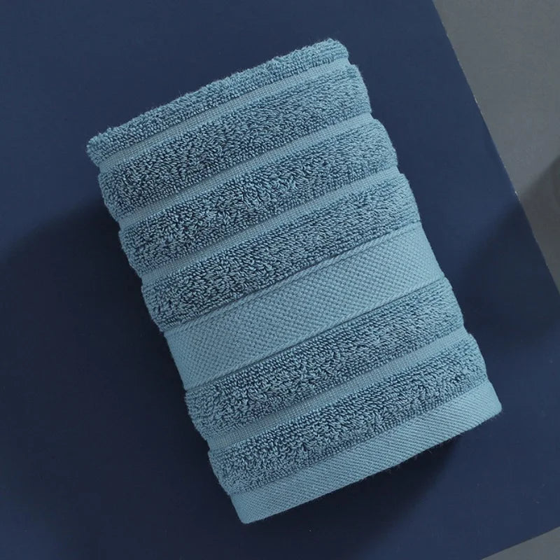 Cotton Face Towels Set of 4 Square Absorbent with Ribbed Texture 35x35 cm (13.8 × 13.8 in) for Bath Fitness and Travel