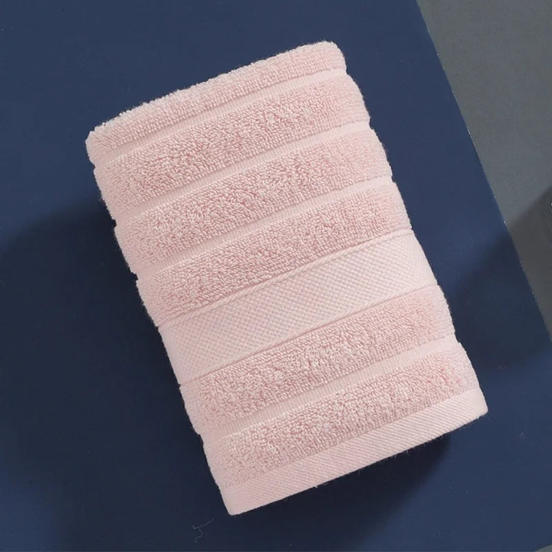 Cotton Face Towels Set of 4 Square Absorbent with Ribbed Texture 35x35 cm (13.8 × 13.8 in) for Bath Fitness and Travel