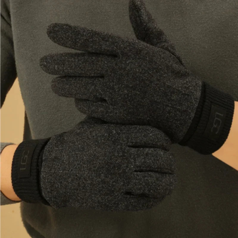 Cashmere-Wool Blend Gloves with Touchscreen Function, Long Ribbed Cuffs