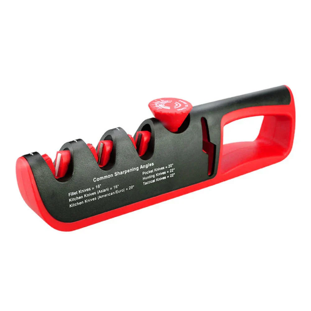 Messerschärfer 4-in-1 mit Einstellbarem Winkel 14 bis 24 Grad Rutschfeste Basis Ergonomischer Griff für Küchenmesser und Scheren