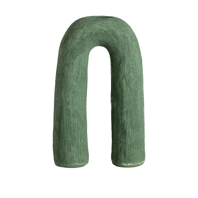 Sculptural Arch Ceramic Vase for Dried Flowers, Branches, and Minimalist Home Decor