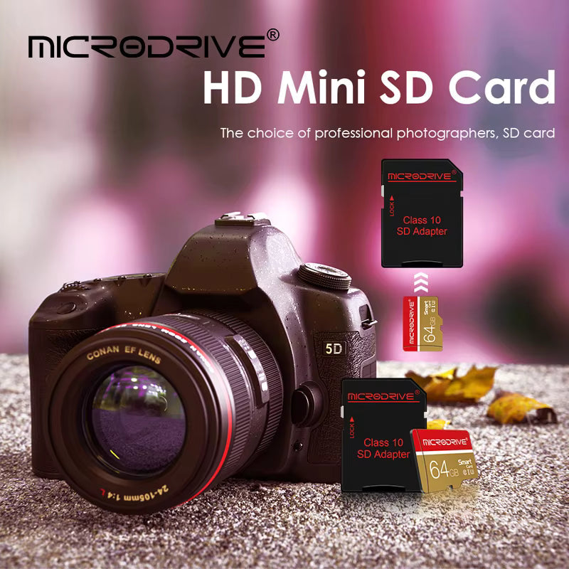 MicroSD Memory Card Class 10 with SD Adapter, UHS-I for Smartphone, Camera and Tablet