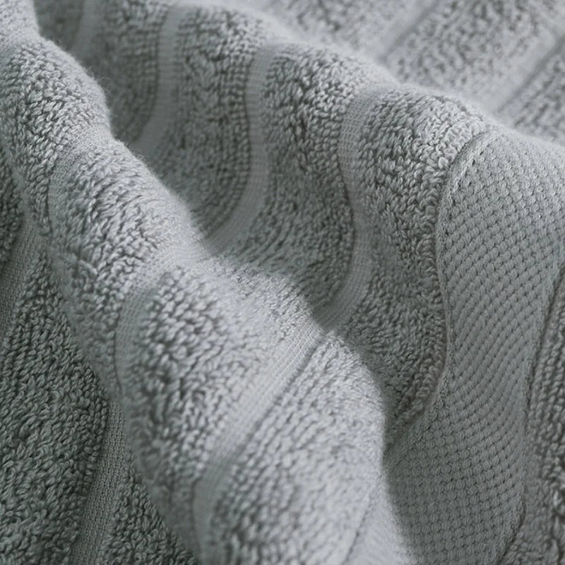 Cotton Face Towels Set of 4 Square Absorbent with Ribbed Texture 35x35 cm (13.8 × 13.8 in) for Bath Fitness and Travel