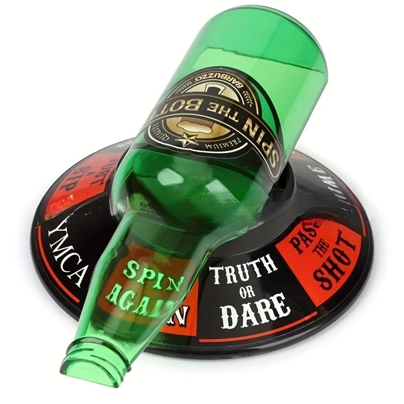 Spin the Bottle Drinking Game with Spinning Bottle and Action Fields Compact Party Game for Adults and Social Gatherings