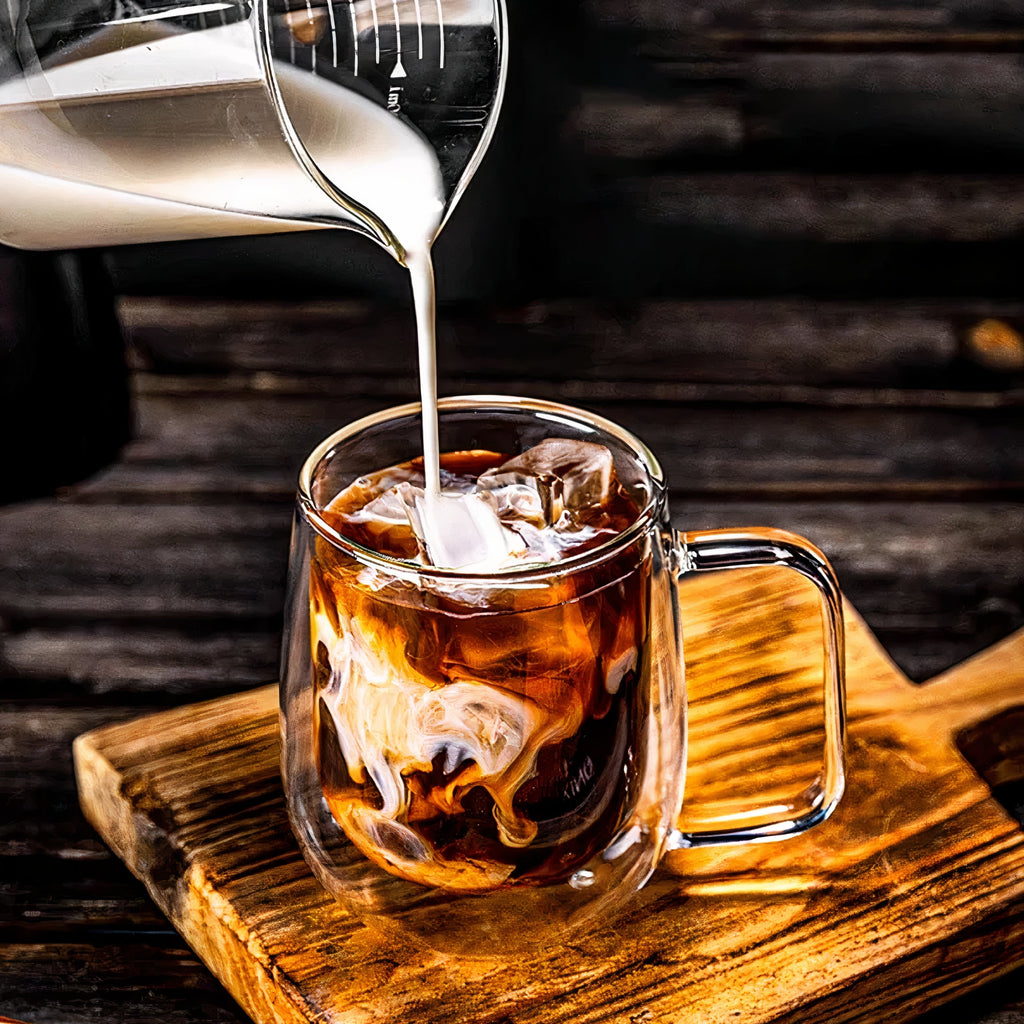 Doppelwandige Kaffeegläser aus Glas mit Henkel, 350 ml (11,8 fl oz), Schwebeeffekt und Isolierend