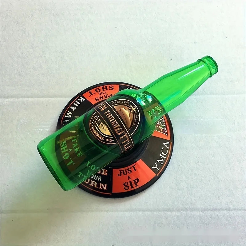 Spin the Bottle Drinking Game with Spinning Bottle and Action Fields Compact Party Game for Adults and Social Gatherings