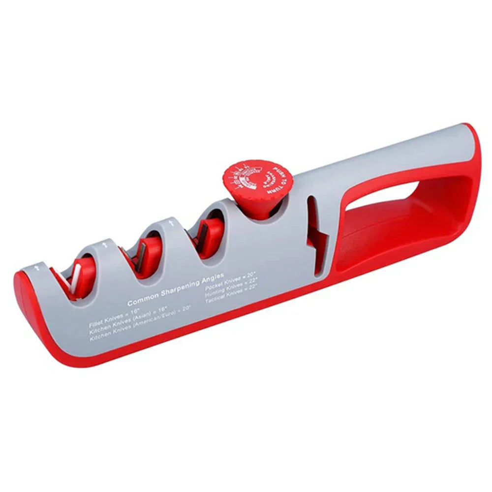 Messerschärfer 4-in-1 mit Einstellbarem Winkel 14 bis 24 Grad Rutschfeste Basis Ergonomischer Griff für Küchenmesser und Scheren