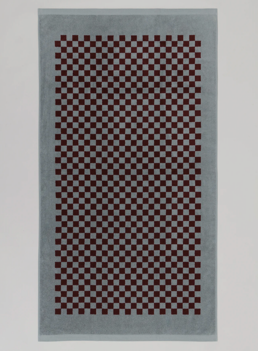 Organic Cotton Beach Towel with Checkerboard Pattern, Heavy Terry Quality, Absorbent