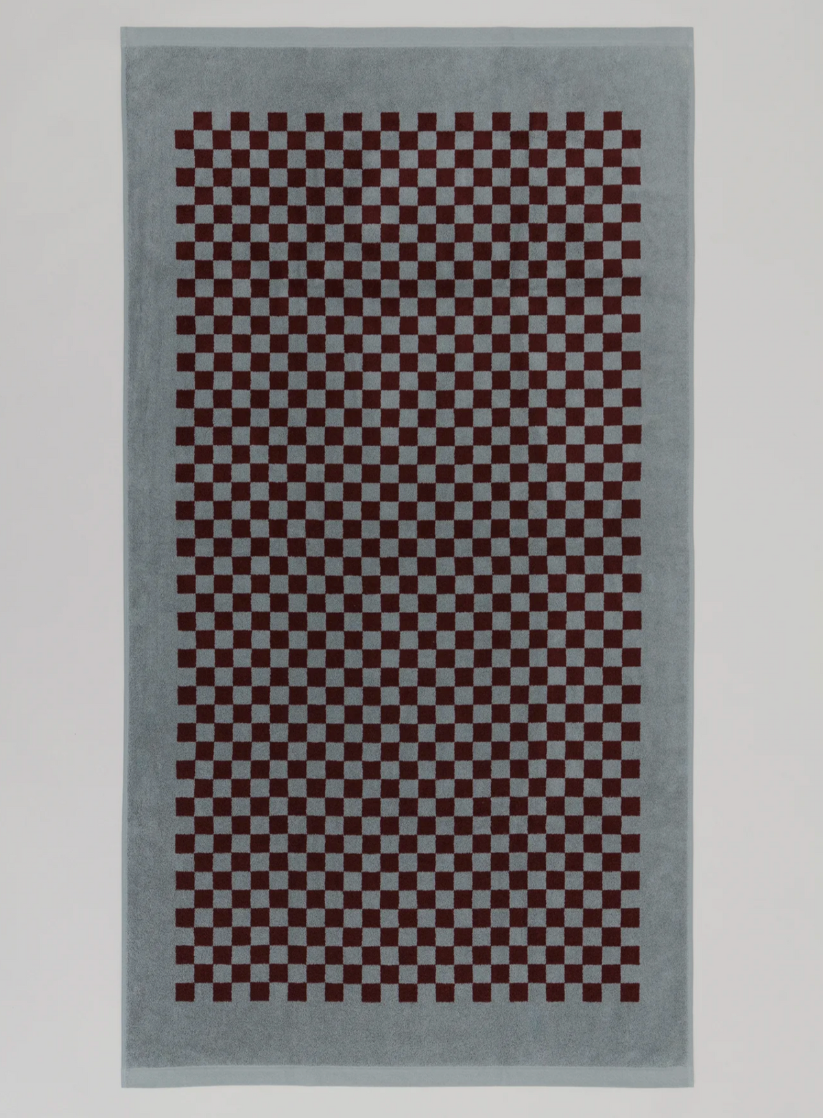 Organic Cotton Beach Towel with Checkerboard Pattern, Heavy Terry Quality, Absorbent