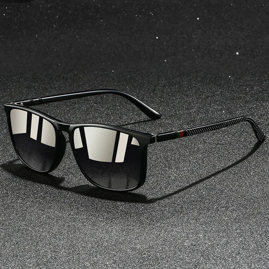 Sunglasses with Polarized Lenses and UV400 Protection, Square Frame with Spring Hinges